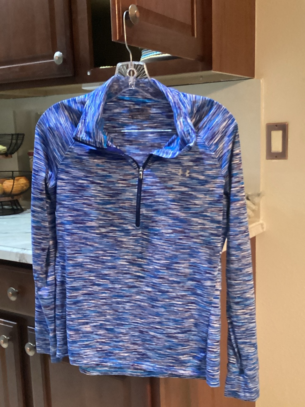 Under Armour Blue Space-Dye Quarter Zip Pullover